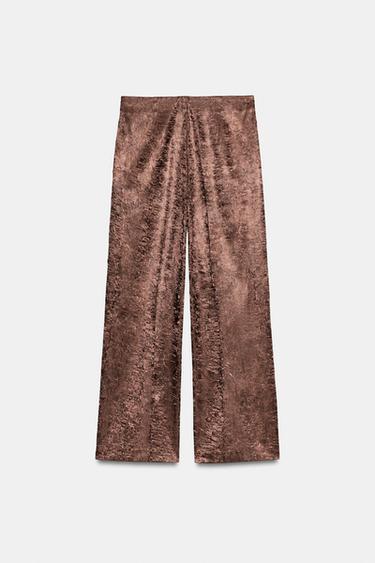JUPE-CULOTTE EFFET FROISSÉ - Cuivre de Zara - Image 5