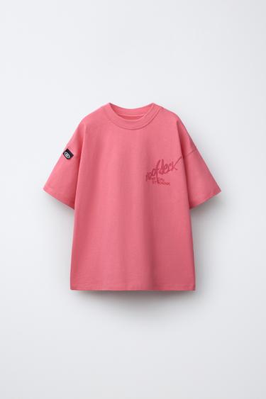Zara GRAFITISTIILIS PILDIGA T-SÄRK - Roosa/valge