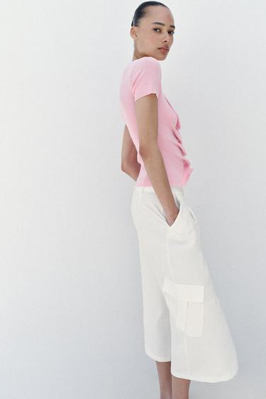 TOP EN MAILLE AVEC PLIS - Rose de Zara - Image 3
