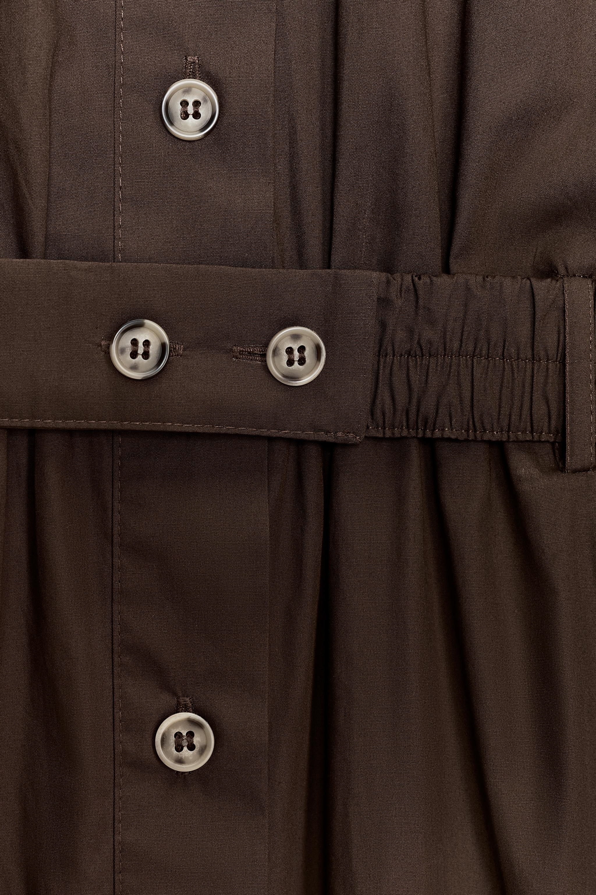 LONG POPLIN JUMPSUIT - Dark brown | ZARA United States