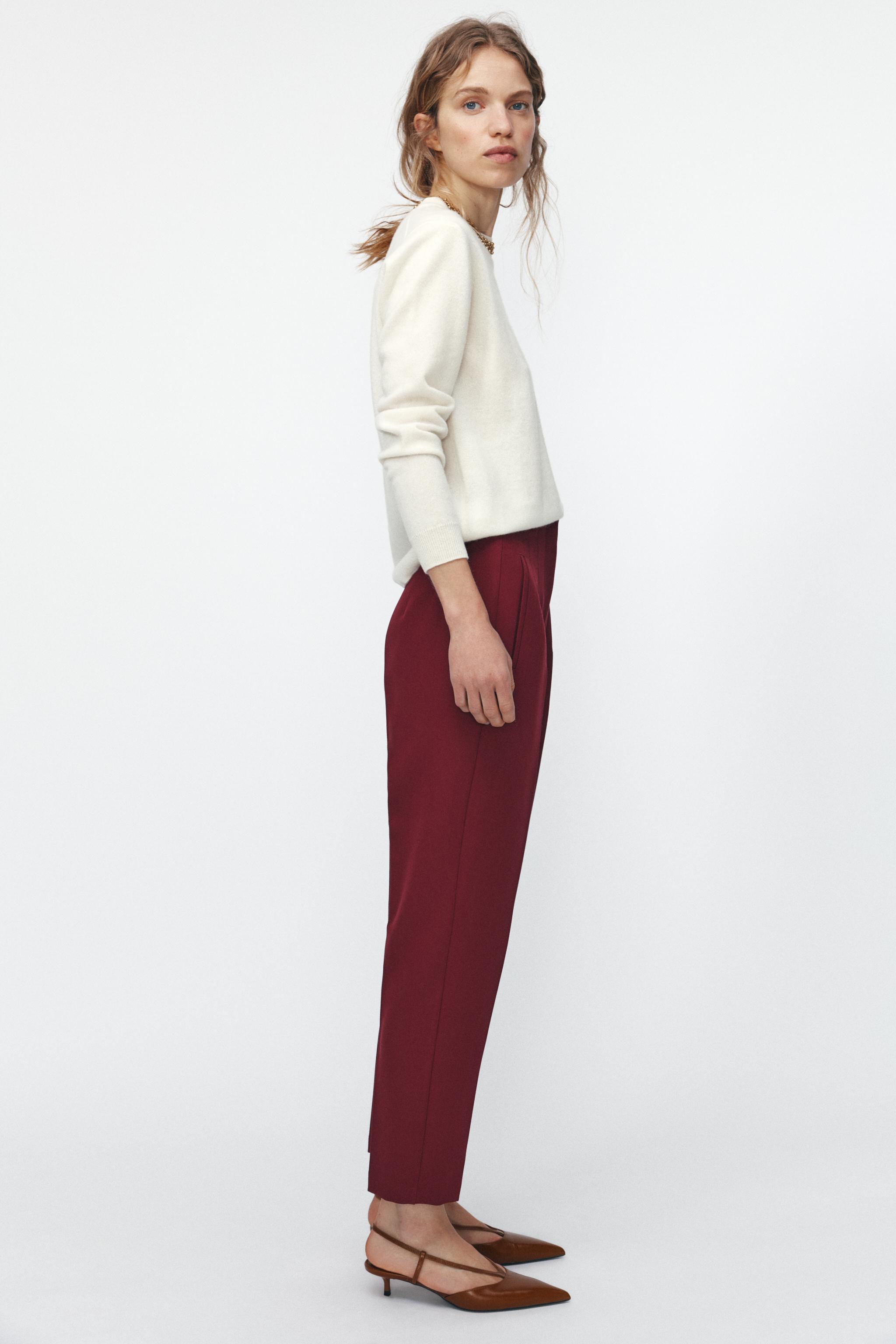 PANTS WITH A HIGH WAIST - Oyster-white | ZARA United States