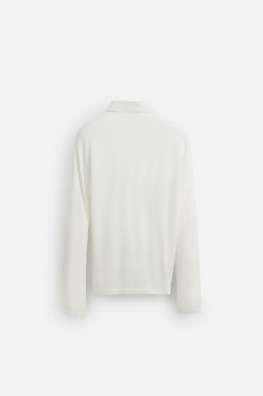 POLO VISCOSE - LIN - Blanc cassé de Zara - Image 8