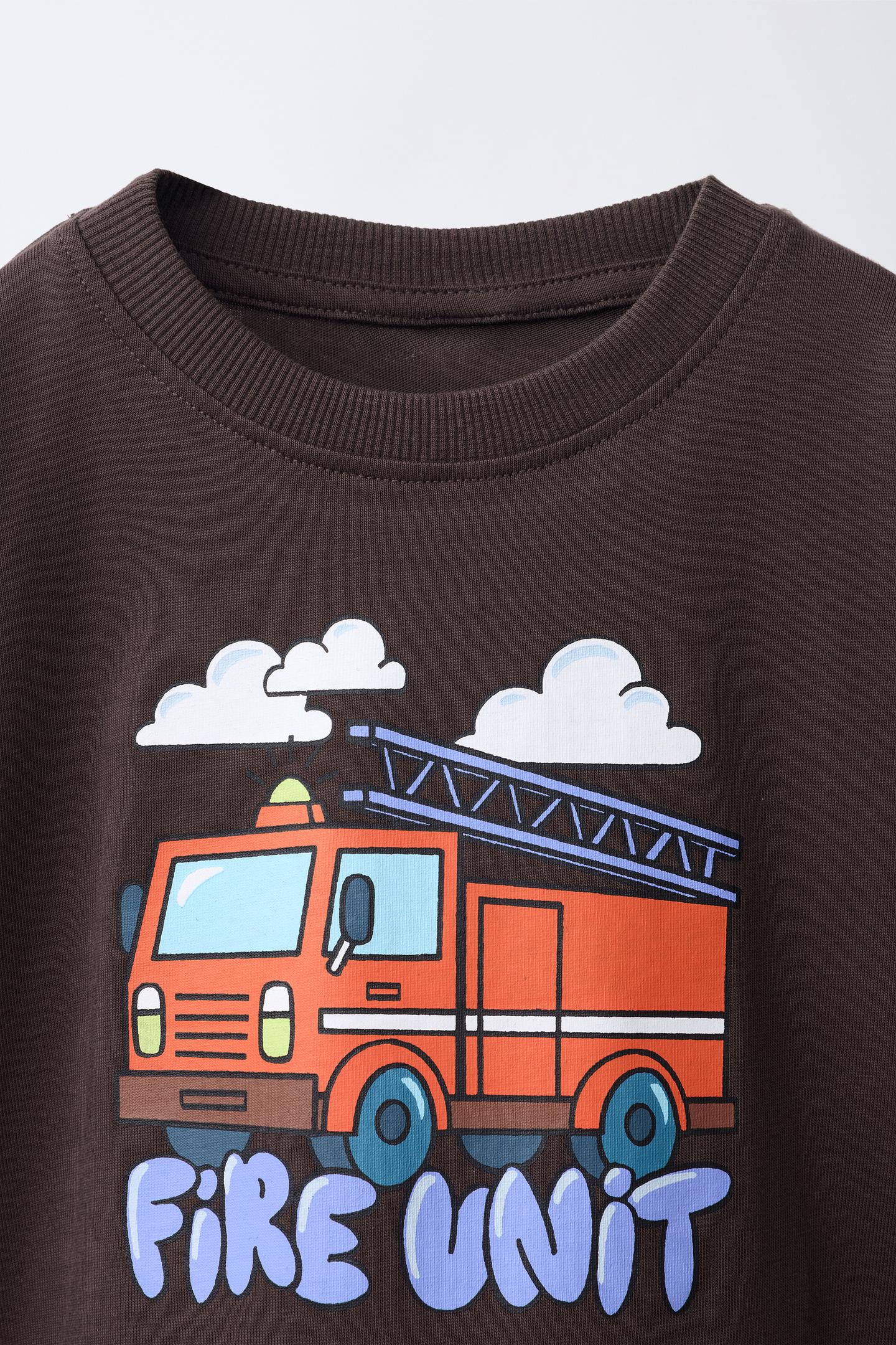 Детская футболка Zara Vehicle Print, цвет: Коричневый — фото 3