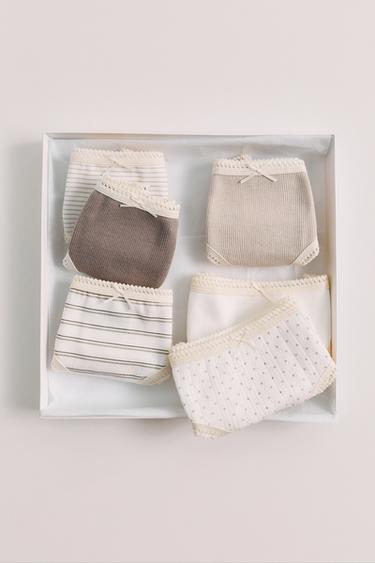 2-6 AÑOS/ PACK SEIS BRAGUITAS ESTAMPADAS - Tostado de Zara