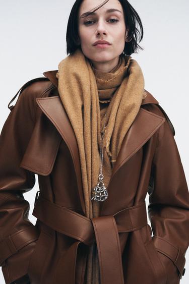 FOULARD UNI AVEC LAINE - Marron clair de Zara - Image 1