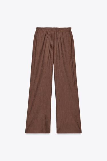 TEXTURED TROUSERS - Chocolate brown by Zara - Image 2