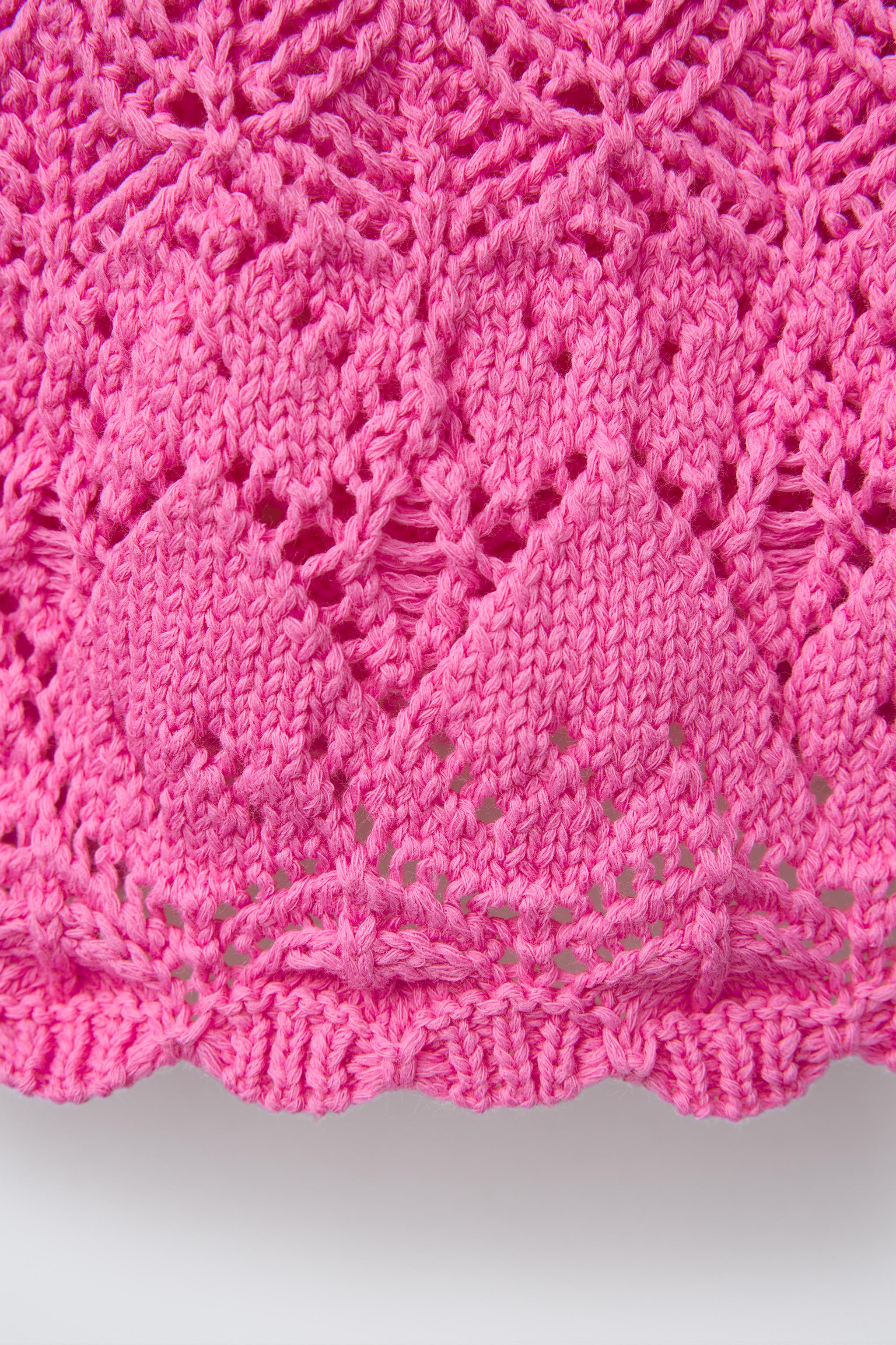 BEADED KNIT TOP - Fuchsia | ZARA United States