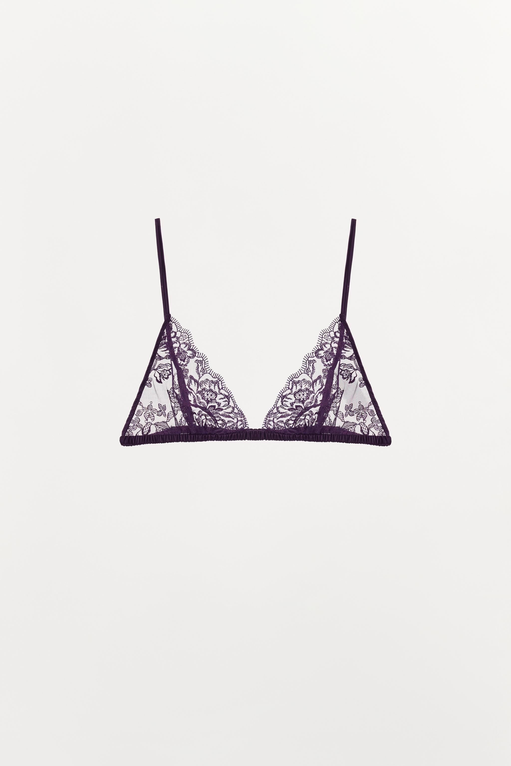 LACE TRIANGLE BRA — Violet