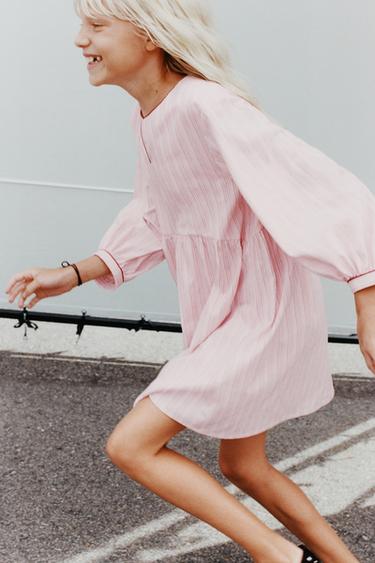 VESTIDO RISCAS VIVOS CONTRASTE - Rosa da Zara