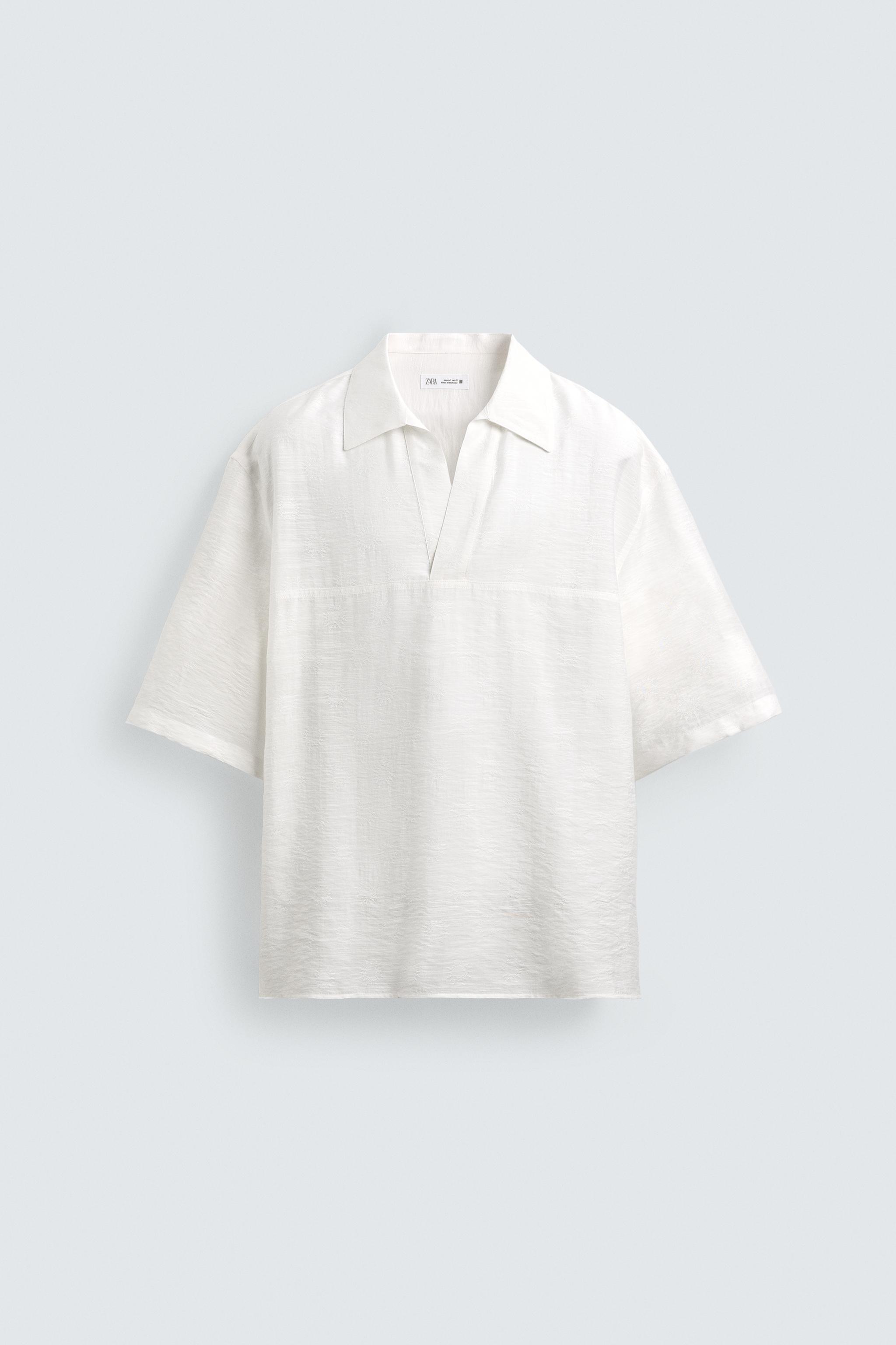 CHEMISE POLO FLUIDE EN JACQUARD