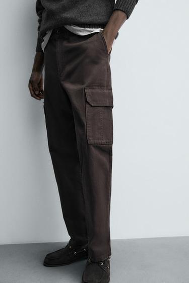 TWILL CARGO TROUSERS - Chocolate by Zara - Image 4