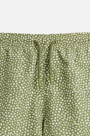 ABSTRACT PRINT MID-LENGTH SWIMMING TRUNKS - Light khaki by Zara - Image 8