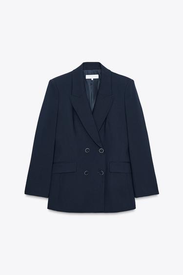 BLAZER CRUZADA BOTONES - Marino de Zara