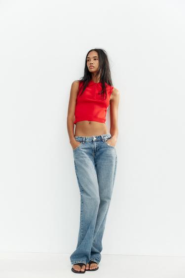 KNIT TOP WITH SIDE TRIMS - Red by Zara - Image 0