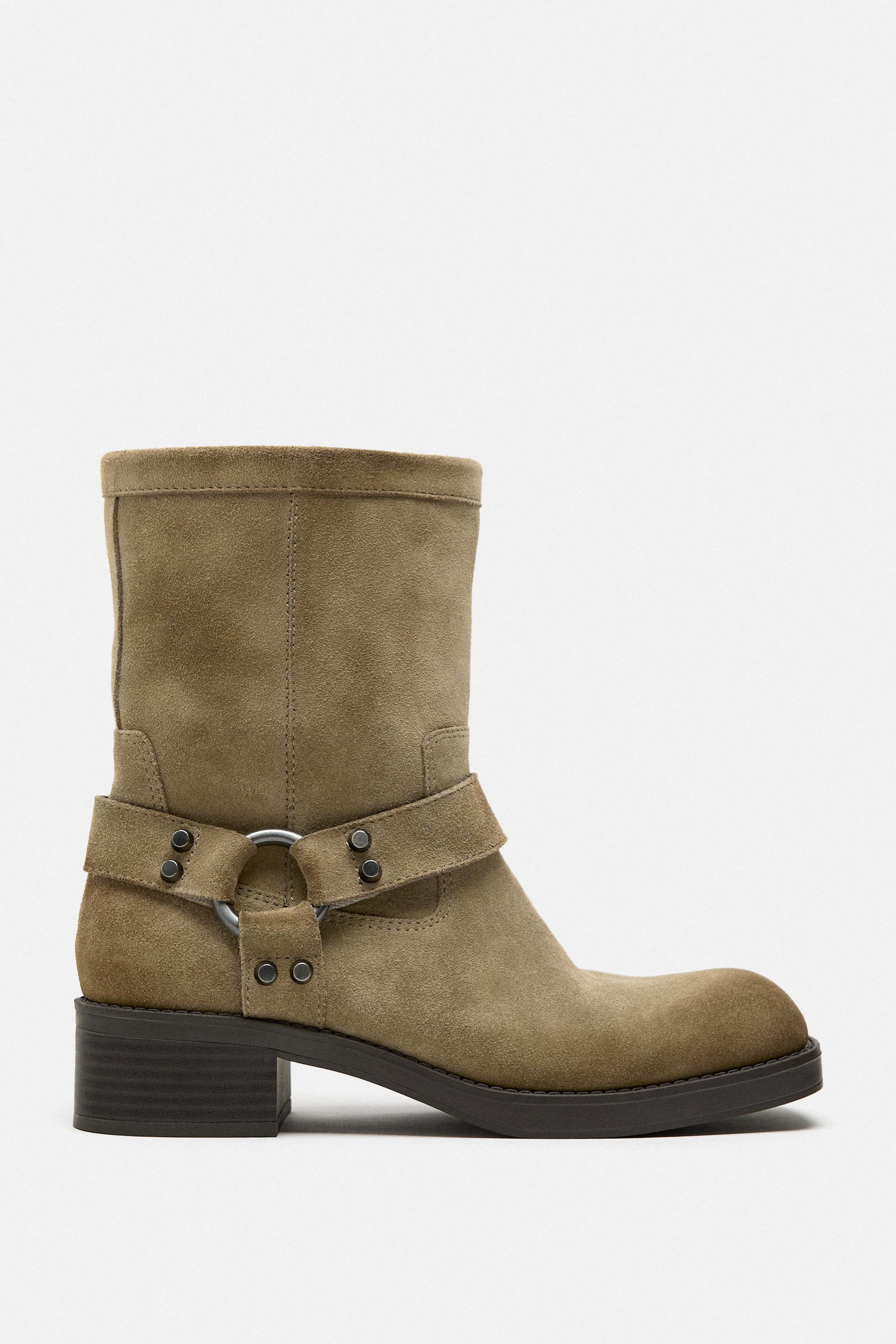 Zara suede 2025 ankle boots