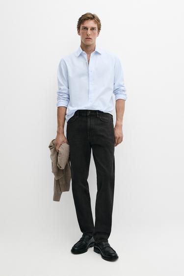 Camisa regular fit 100% algodón - Raya verde de Zara - Imagen 0