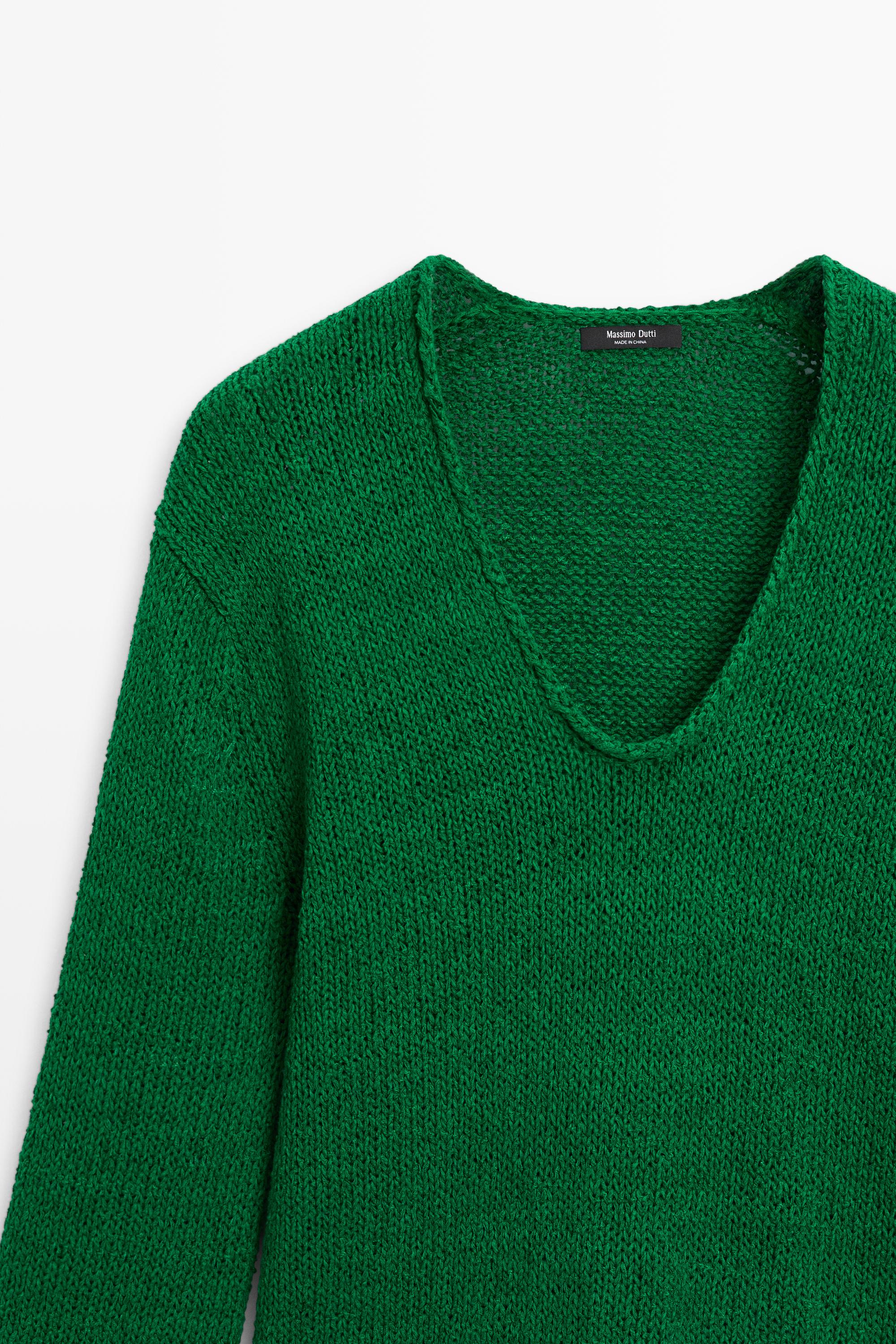 Cotton-blend knit sweater