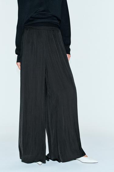 FLOWY WIDE LEG PANTS — Black 2