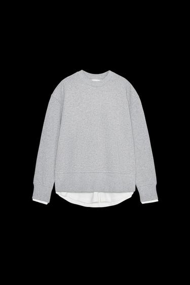 CONTRAST PLUSH SWEATSHIRT - Grey marl by Zara - Image 0