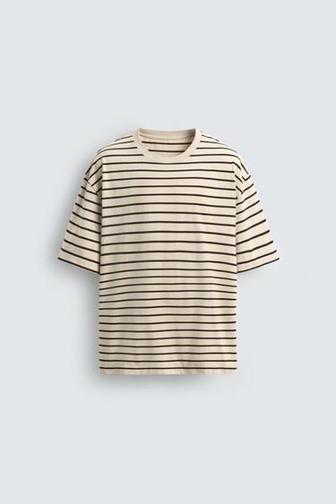 CAMISETA HEAVYWEIGHT REGULAR FIT - Beige-marro de Zara