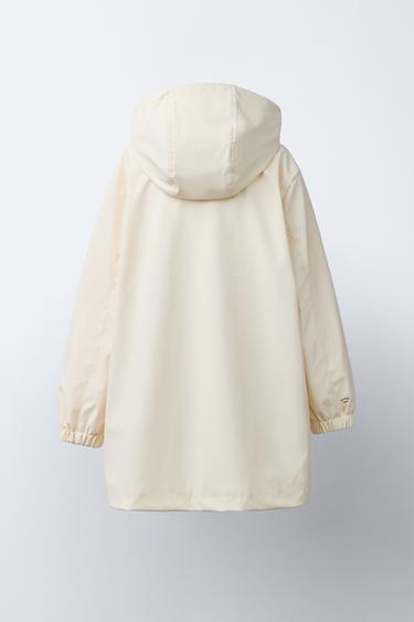 RUBBERISED WATER-REPELLENT HOODED RAINCOAT - Butter by Zara - Image 3