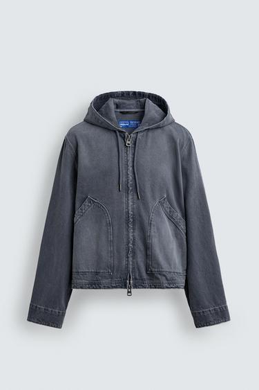 WASHED HOODED JACKET - Faded blue by Zara