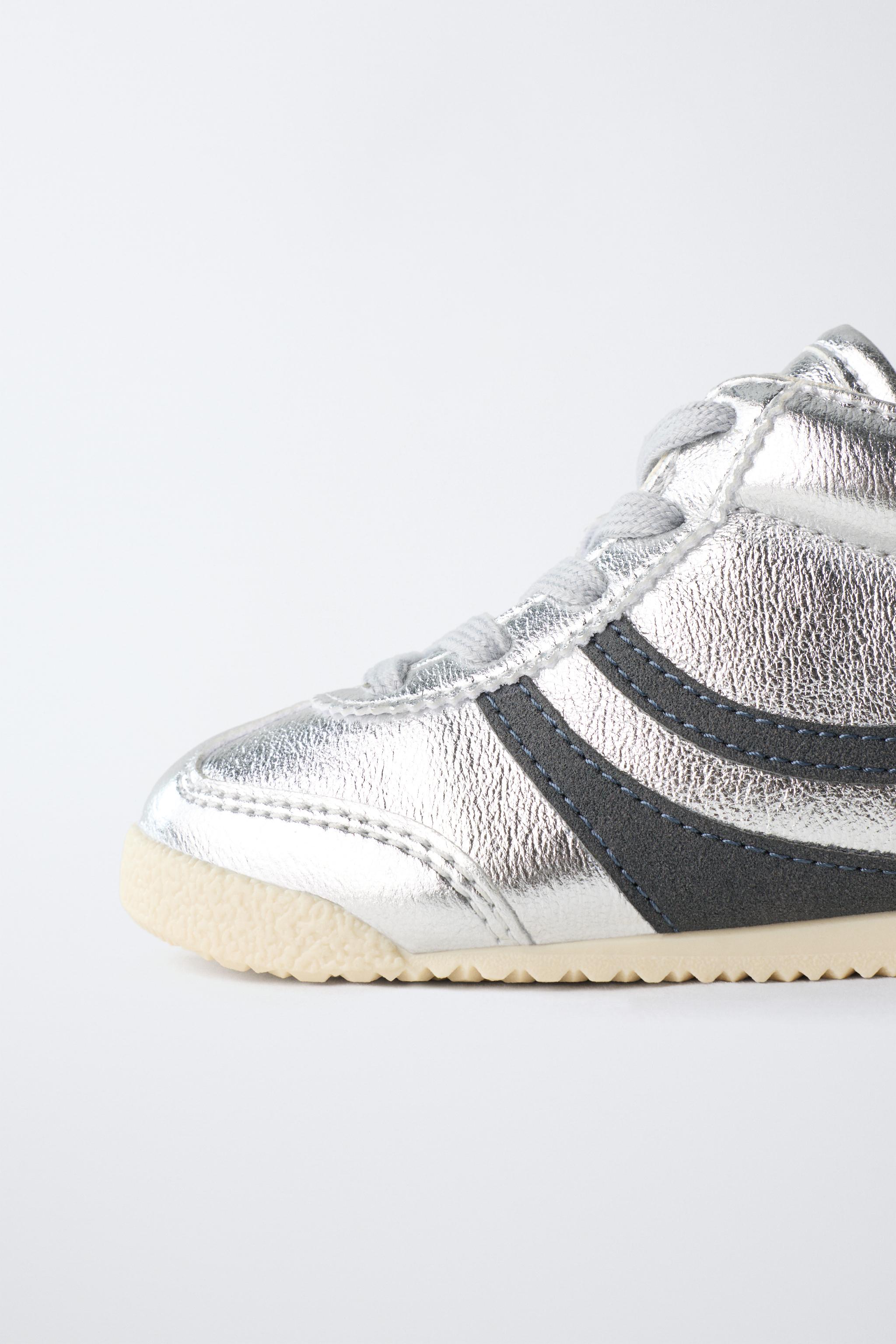 FASHION HIGH-TOP SNEAKERS - Silver | ZARA United States