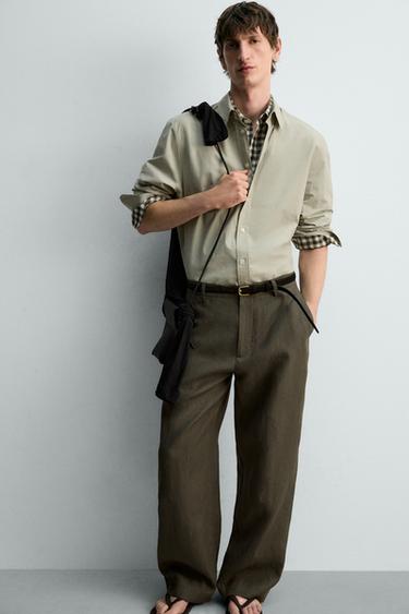 CHEMISE REGULAR FIT POPELINE - vert délavé de Zara - Image 4