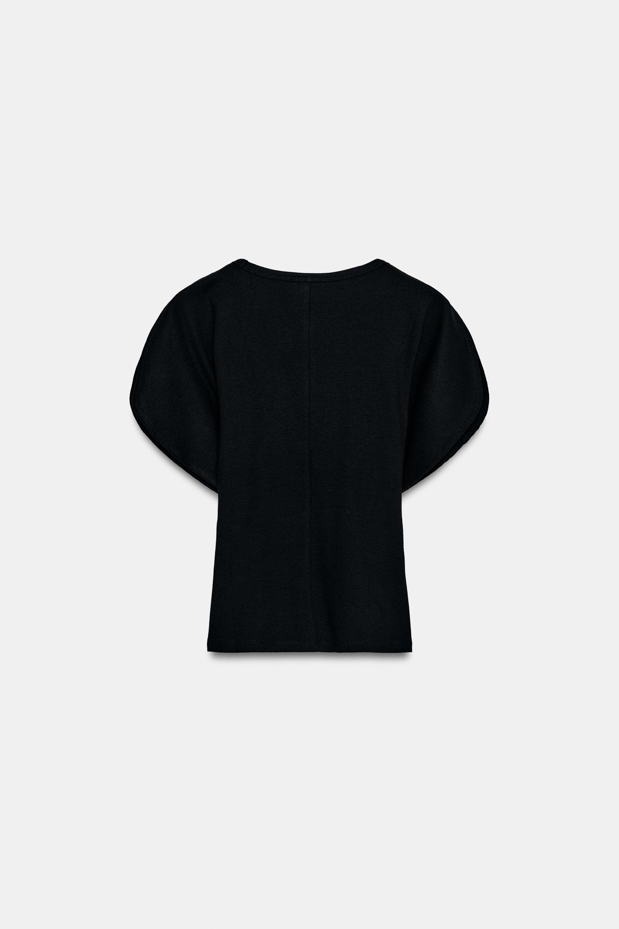 Женские футболки Zara CAP SLEEVE T-SHIRT — фото 7