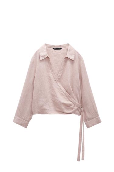 LINEN WRAP TOP