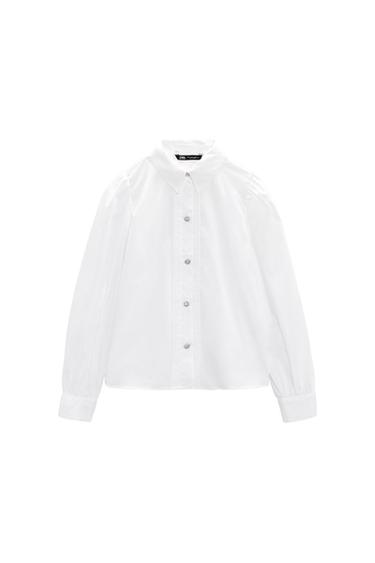 POPLIN SHIRT WITH PINTUCKS