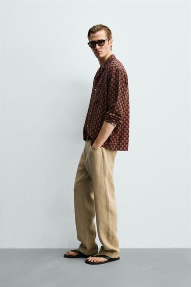 FLUID GEOMETRIC PRINT SHIRT - BLACK/ORANGE by Zara - Image 3