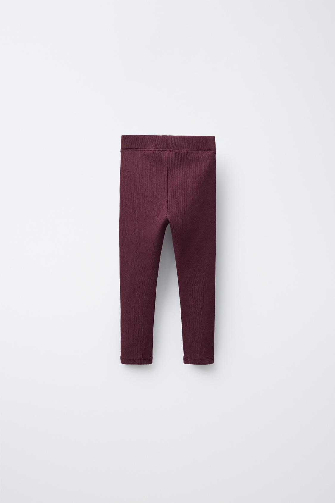 RIBBED LEGGINGS WITH LABEL