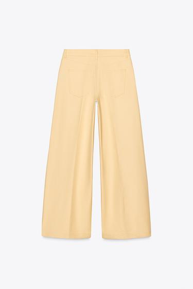 PANTALON LARGE ZW COLLECTION - Jaune clair de Zara - Image 5