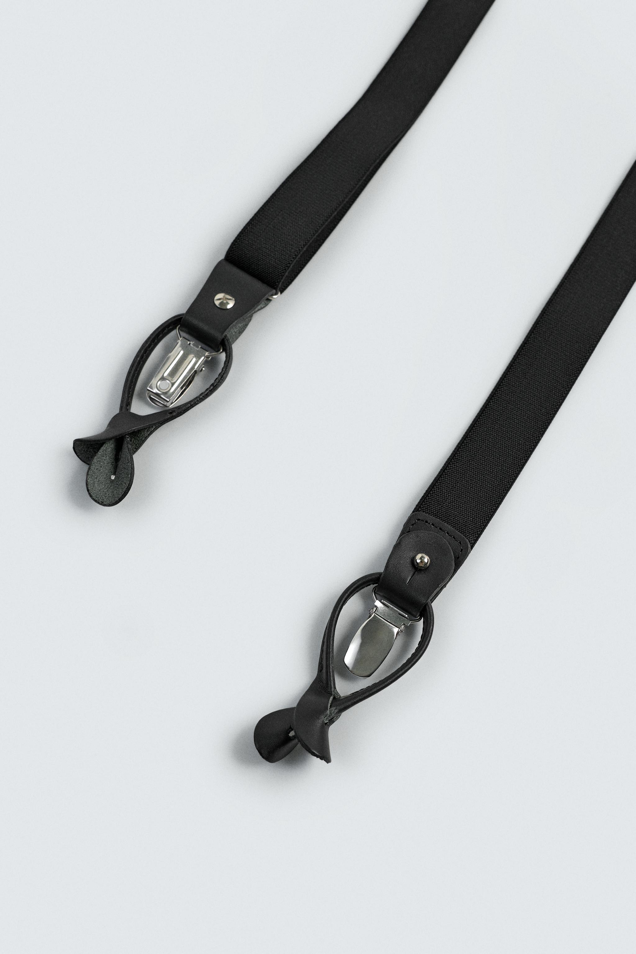 LEATHER APPLIQUÉ SUSPENDERS