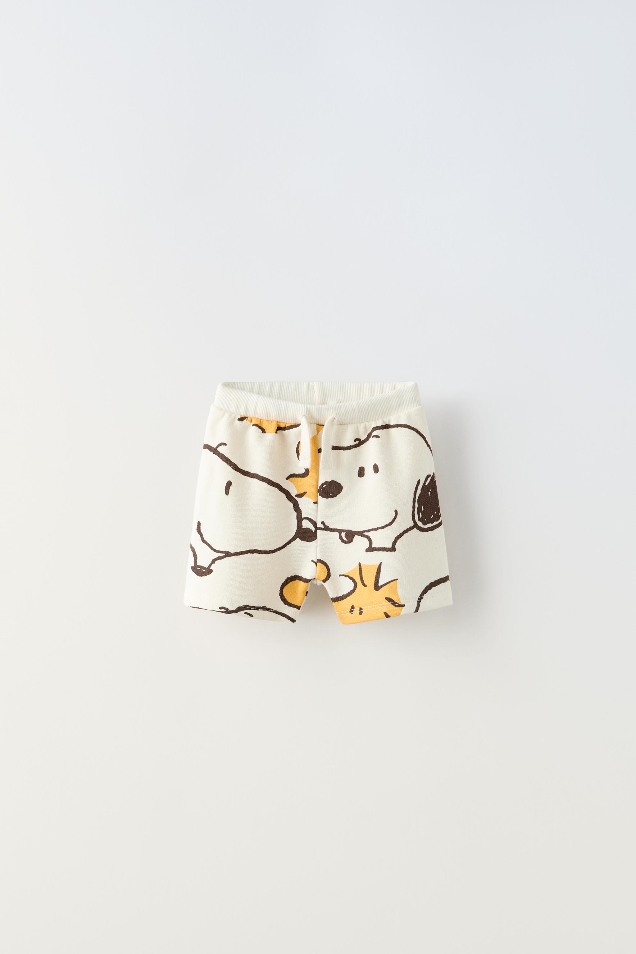 SNOOPY PEANUTS™ PLUSH SHORTS - Ecru | ZARA United States