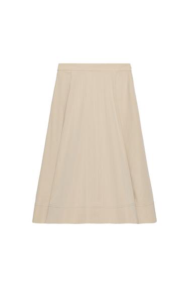ZW COLLECTION CAPE MIDI SKIRT - Beige by Zara