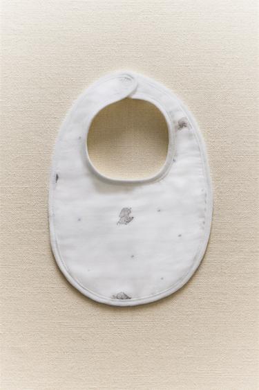 CHILDREN'S MUSLIN ELEPHANT BIB - Oyster-white by Zara