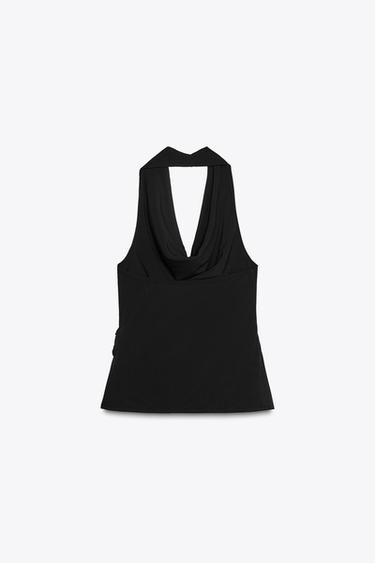 TOP DRAPÉ BOUCLE - Noir de Zara - Image 5