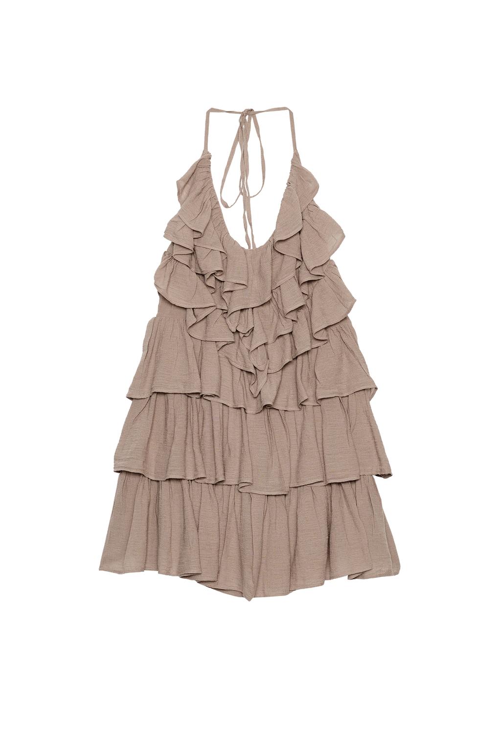 RUFFLED HALTER CHIFFON DRESS - image 3
