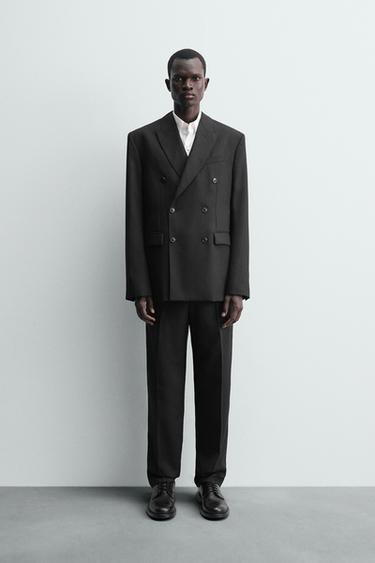 100% WOOL SUIT TROUSERS - Black by Zara - Image 0