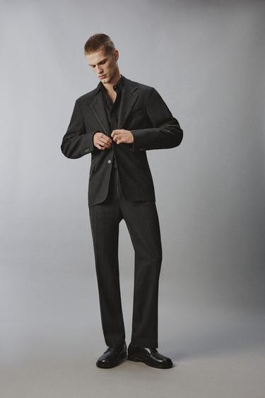 VISCOSE - HEMP SUIT BLAZER - Black by Zara - Image 0