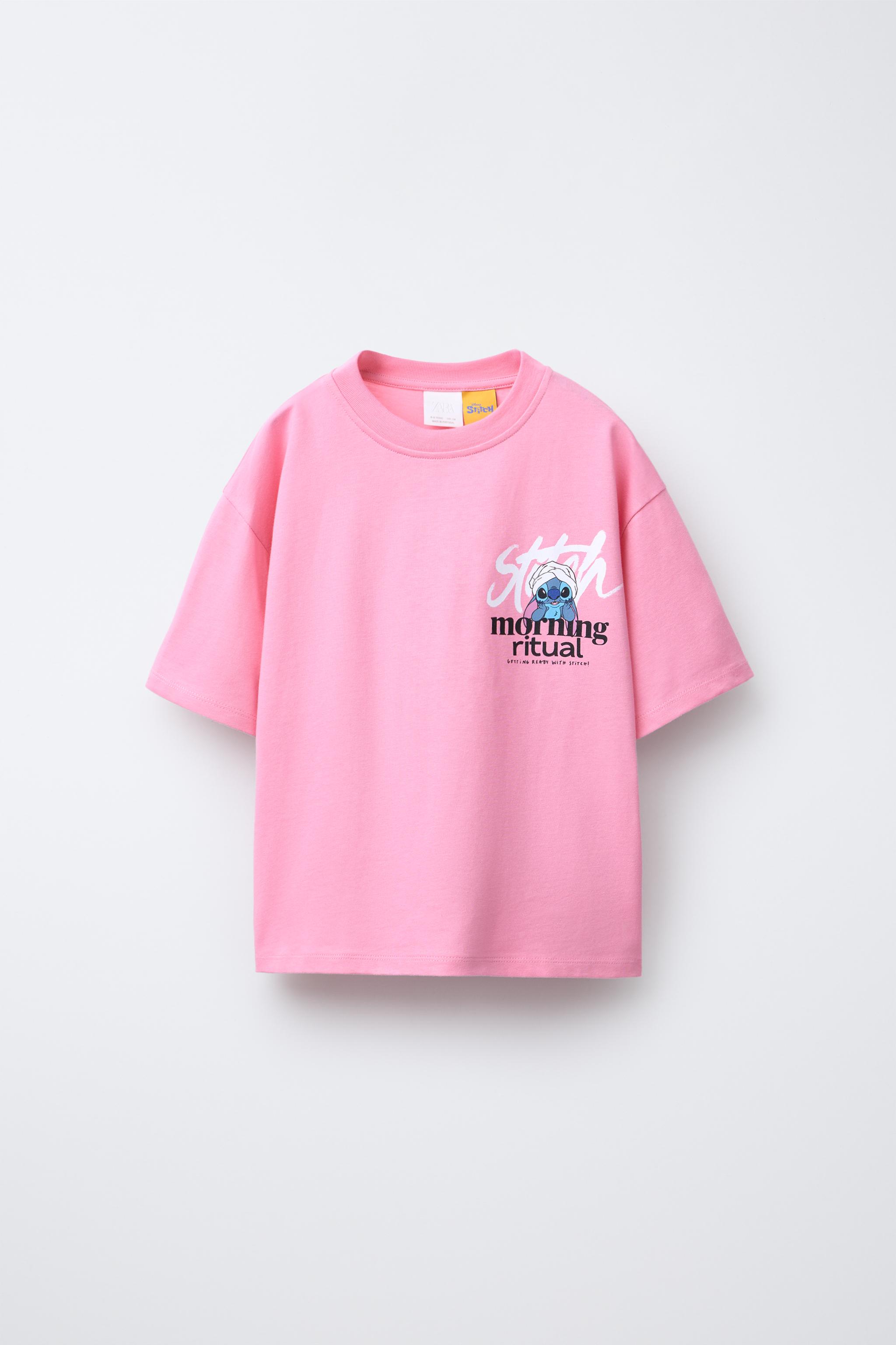 LILO STITCH © DISNEY PRINT T-SHIRT Pink ZARA UAE Dubai