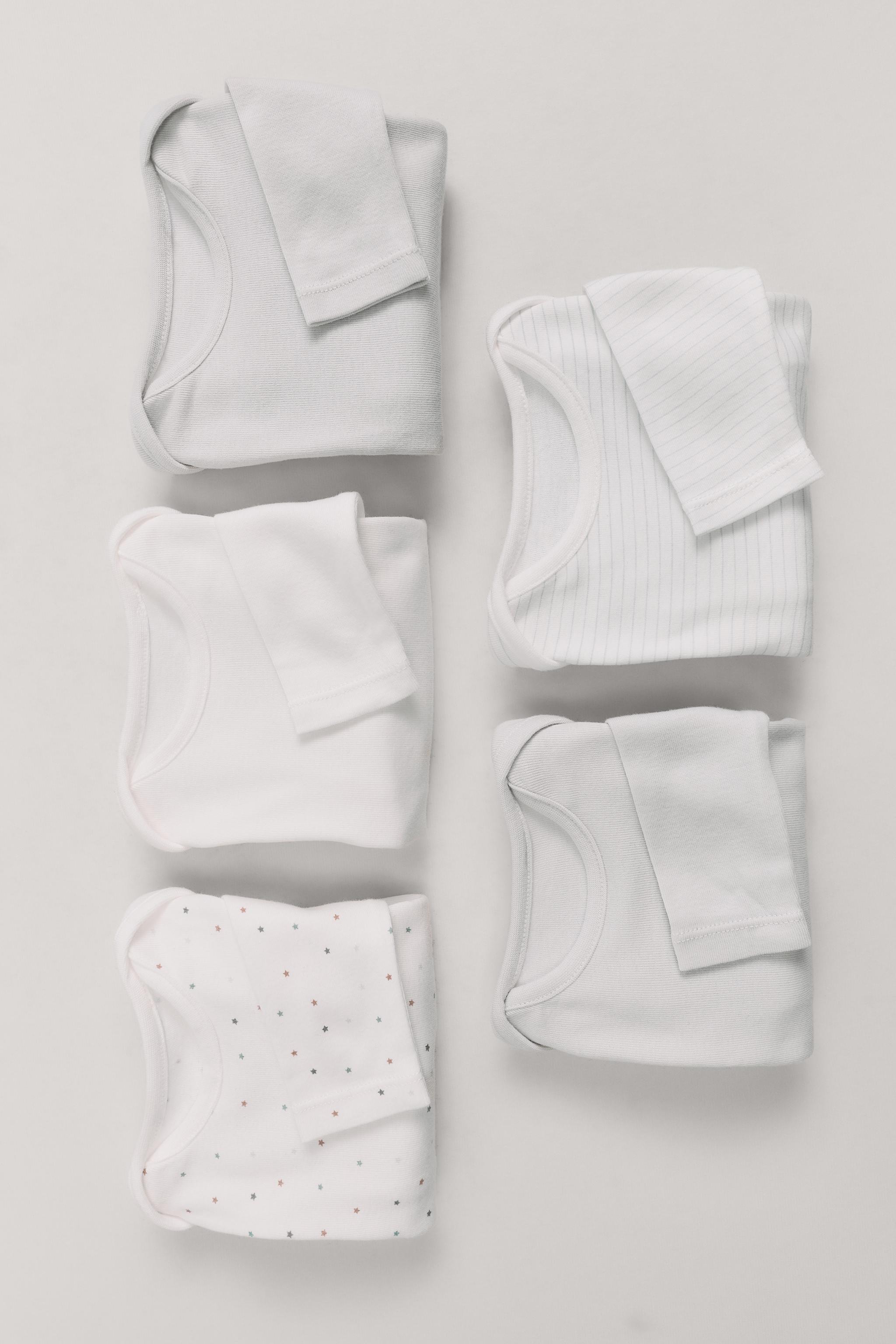 FIVE-PACK STAR AND STRIPE BODYSUITS — Multicolored