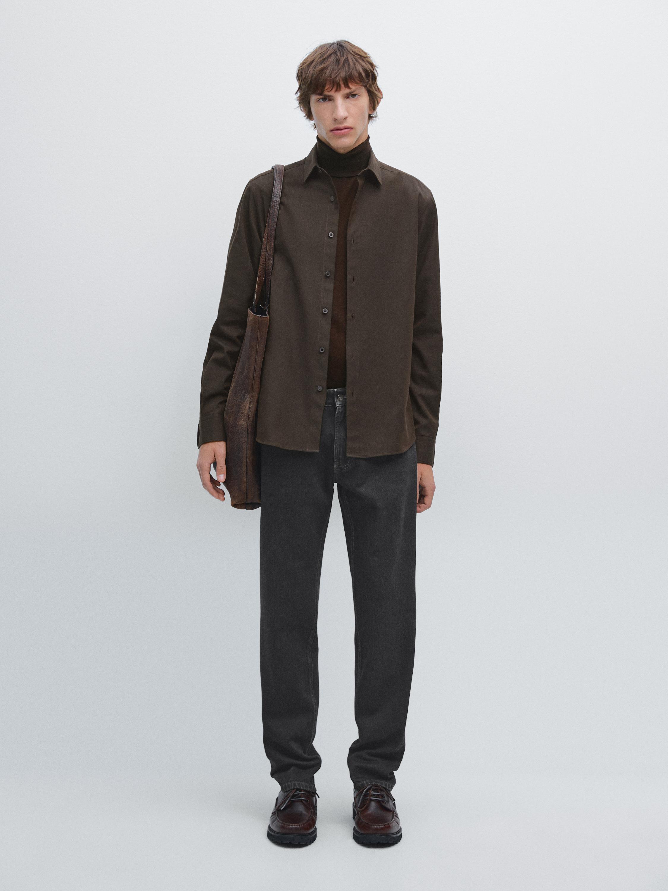 Regular fit twill shirt