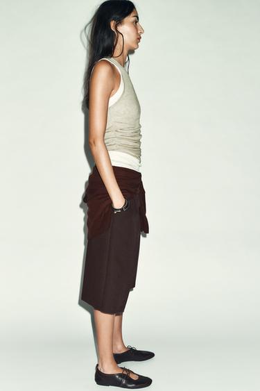 DOUBLE RUSTIC TOP - White / Green by Zara - Image 2