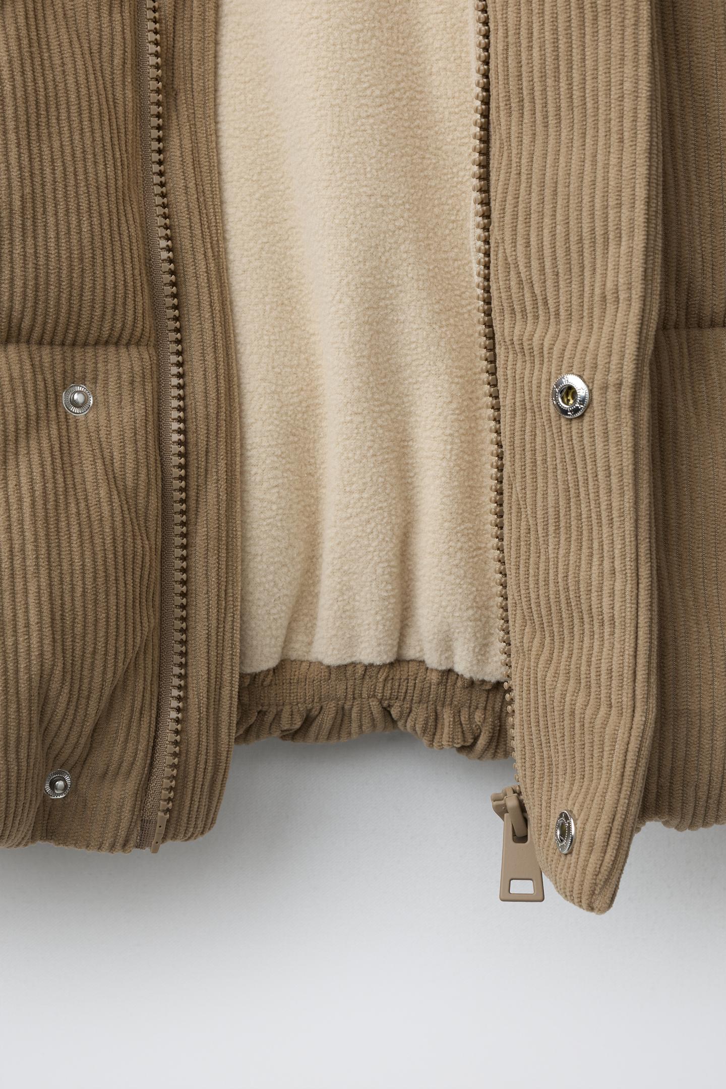 Детская куртка Zara Embroidered Dog Quilted, цвет: Серо-коричневый коричневый — фото 9