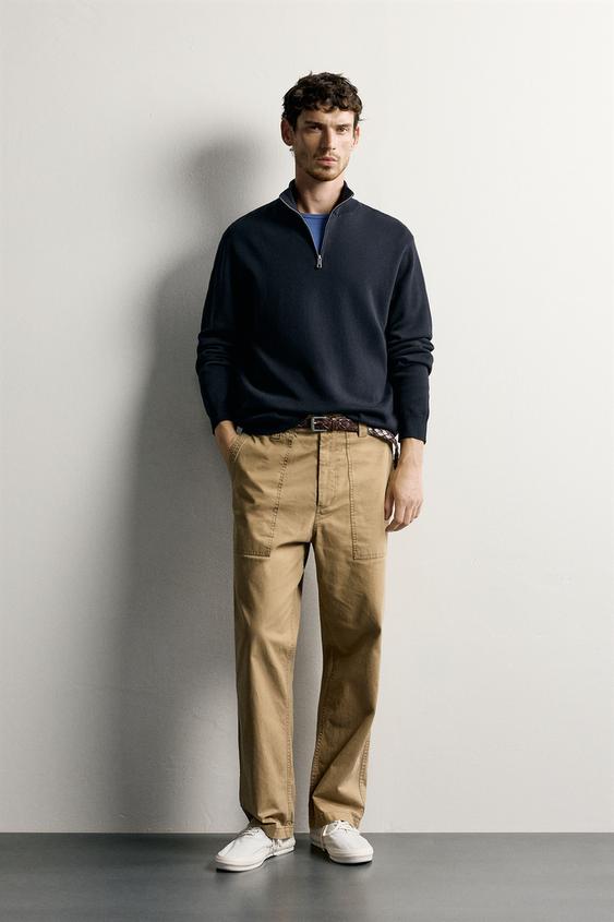 JERSEY REGULAR FIT CUELLO CREMALLERA - Marino de Zara - Imagen 0