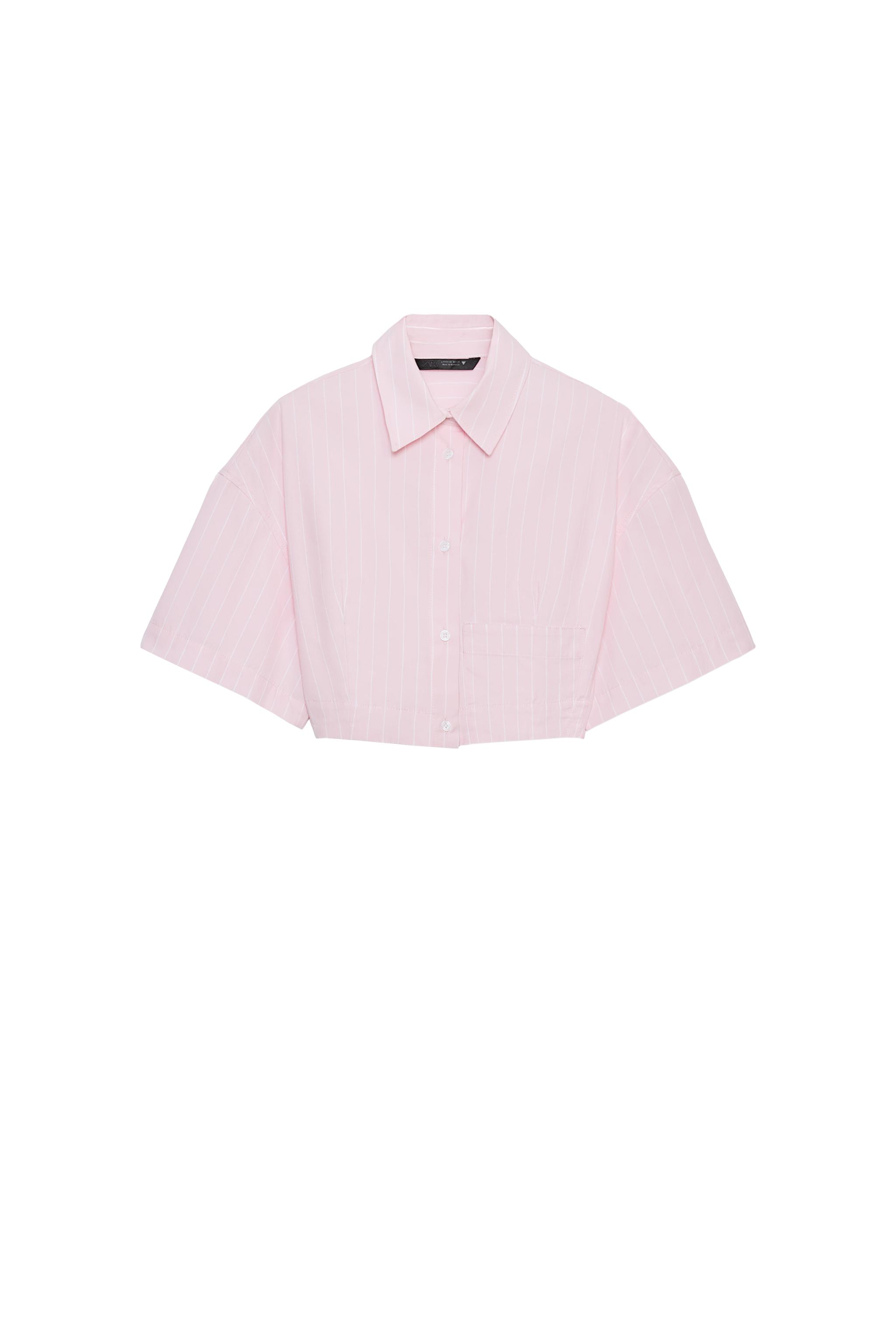 CAMISA CROP POPELÍN RAYAS