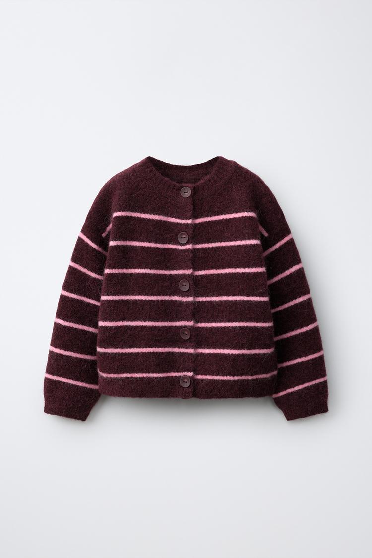 Chaqueta punto rayas con lana y alpaca
